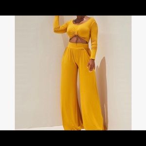 2pc Wide leg crop top set